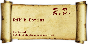 Rák Dorisz névjegykártya